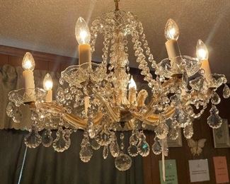 Beautiful Chandelier - must be removed after the sale on Saturday between 1 p.m. - 3 p.m. and you must bring help to take it down and load it. 