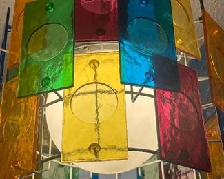 Just added to the sale!!! It was originally not for sale, but the client has decided to sell it. 

1960’s Mid Century Multi Tier Lucite Panel Light Multicolor Hanging Lamp Chandelier. 

$150 - FIRM (not 1/2 off on Saturday). 

Must be removed between 1 p.m. and 2:30 p.m. in Saturday, June 18th. 
