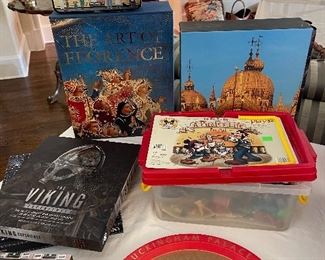 English memorabilia 
European coffee table books 