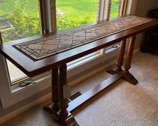 CENTURY LEISURE, SOFA TABLE with Inlay Stone Top