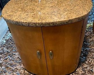 MARBLE TOP, 2 DOOR, END TABLE 