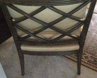 WOOD and FABRIC CHAIR with Diamond Back