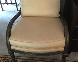 WOOD and FABRIC ARM CHAIR with Diamond Back