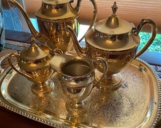 SILVER-PLATE TEA SET