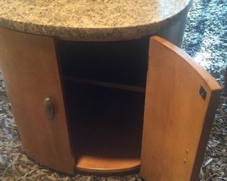 MARBLE TOP, 2 DOOR, END TABLE 