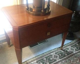 HICKORY WHITE, 2 DRAWER, END TABLE