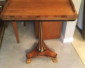 Mahogany Regency Occasional Side Table with Brass Gallery, Johns' Table, E.J. Victor