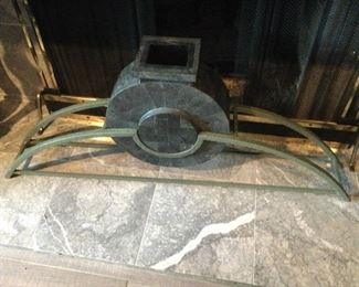 UNIQUE METAL and GRANITE VASE