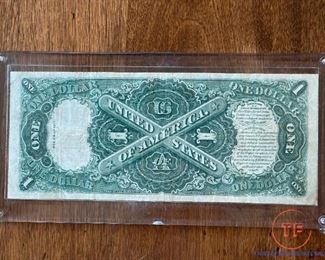 1917 $1 Dollar Large United States Note "Sawhorse" Reverse