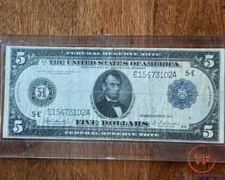 1914 Horse Blanket $5 Bill