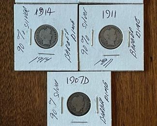 Barber SILVER Dimes