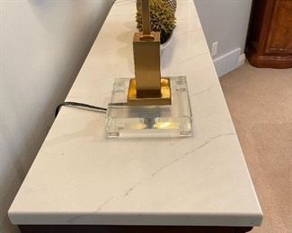 Pottery Barn Marble Topped Wine and Liquor Dry Bar Cabinet