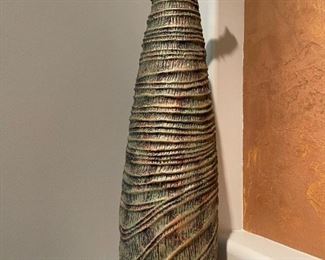 Decorative Urns with Metal Bird Toppers