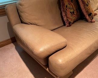 Italian Leather Platform Leather Sofa