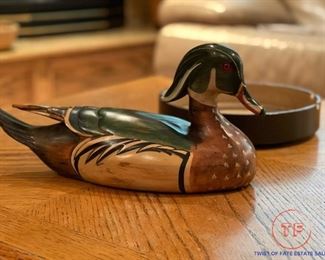 TOM TABER Wood Duck Decoy 1984 Corona Medallion Series