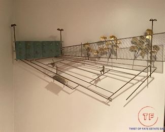 Vintage C JERE Mid Century Tennis Match Wall Art