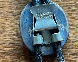Vintage Bennett Sterling and Turquoise Bolo Tie