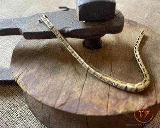 Gold and Diamond Tennis Bracelet