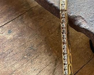 Gold and Diamond Tennis Bracelet