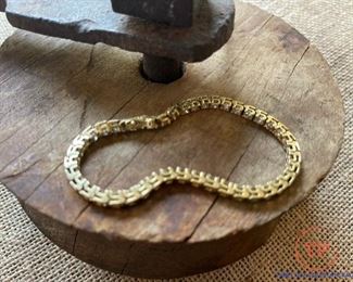 Gold and Diamond Tennis Bracelet