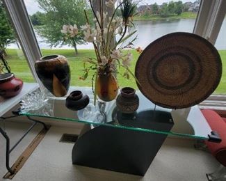 Several vtg Haziza lucite glass tables 