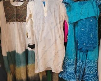 Closets full of Indian outfits both men and women.  Different styles