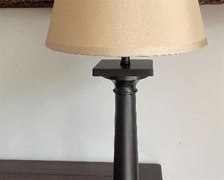 Restoration Hardware heavy iron lamp. Stands 29" Tall.