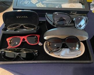Assorted Designer Sunglasses and cases