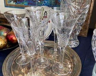 Vintage Waterford Millenium LOVE Crystal Champagne Toasting Flutes; set of 6