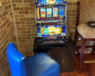 Blue Leather gaming stool