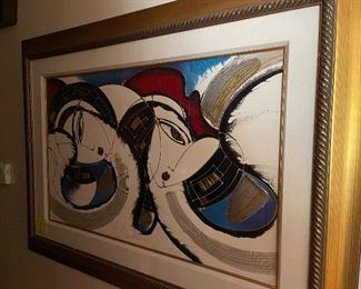 MARTIROS: "Satin Profile - 1999.  19.25"x28."  Serigraph in color on paper.  Signed and embellished by the artist.  From the numbered edition of 395.  All information based on the Certificate of Authenticity provided by Park West Gallery at the time of purchase: 10/10/2007.