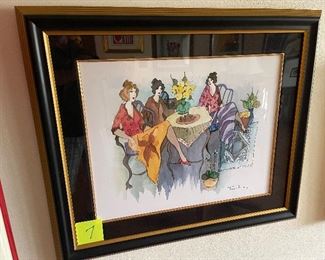 ITZCHAK TARKAY - "Blissful Moments," 2007 - 16.25"x19.5"  Seriolithograph in color on woven paper.  Signed in the plate.  