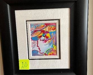 PETER MAX - "Blushing Beauty," 1998 - 10"x8"  Acrylic painting on paper.  Signed in pigment, lower right.  Each work has unique variations of color by the artist.  Information based on Certificate of Authenticity provided by Park West Gallery at the time of purchase, 01/07/2011.  