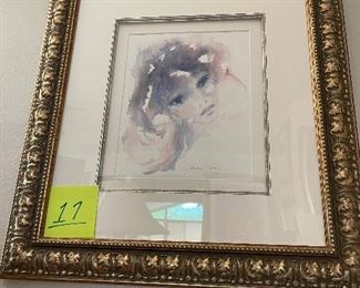 SHAN-MERRY - "Aetite" - 2003 - 10-9/16" x 8-11/16" (3F).  Original Watercolor on paper, signed in pigment.  A unique work from the collection of the artist.  Information based on Certificate of Authenticity provided by Park West Gallery at time of purchase; 11/16/2009.  