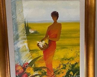 EMILE BELLET - "D'or et de Reve" - 2005 - 29"x24"  Seriolithograph in color on paper, signed in the plate.  Information based on Certificate of Authenticity issued at time of purchase from Park West Gallery; 11/15/2006.  