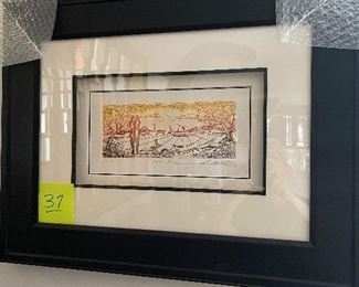 ALFRED GOCKEL - "I Feel Free" - 2015 - 4"x10".  Etching with aquatint on woven paper.  Hand-signed in pencil by the artist.  From the Arabic numbered edition of 120 examples (7 artist proofs also exist).  Information based on Certificate of Authenticity provided by Park West Gallery at the time of purchase; 10/24/2015.