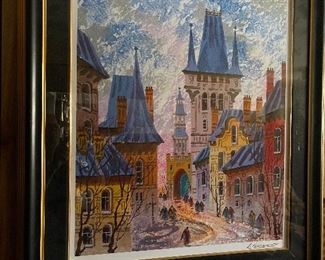 ANATOLE KRASNYANSKY - "Street of Old Prague" - 2007 - 29"x24".  Seriolithograph in color on woven paper, signed in the plate.  Information based on Certificate of Authenticity provided by Park West Gallery at the time of purchase; 11/12/2007.