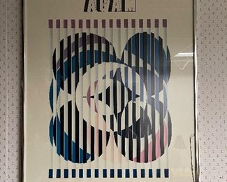 AGAM - Original Exhibit Poster from the artists "An American Portrait; 1776 - 1976" Exhibition.  Matted and Framed - frame has small crack on lower righthand side as shown in photo.  Poster is in excellent condition.  