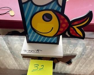 BRITTO ROMERO - "Boom Fish" - 2005 - 8.25" x 8".  Sculpture in Aluminum with colored enamel, signed in ink and signature stamped.  From the numbered edition of 3500.  Information based on Certificate of Authenticity provided by Park West Gallery at the time of purchase; 07/27/2009.  