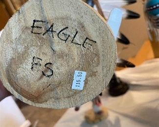 Signature on bottom of Hopi Dancing Kachina.  