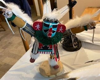 Another Hopi Kachina Doll with feathers and decorations 