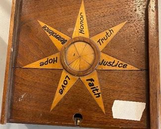 Really fun Masonic Wood with Inlay Box.  We're not sure of the purpose - you?  