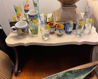 A collection of Shot Glasses from around the globe can be found in the basement.  