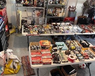 The Garage is filled with Tools, Safety Gear, Safety Attire and Lights, Tool Boxes, Gas Cans, Various Products, Craftsman Tool Chests, A Car Cover, An Assortment of Coolers, Every nail known to man, Bicycles, Motor Bikes, Hand Tools, Bumper Hitches, Lawn and Folding Chairs, Ladders, and so much more!