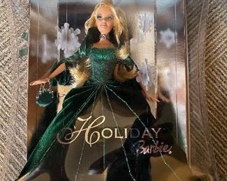 Holiday Green & Gold shine brilliantly for this Holiday Barbie that is MIB.  