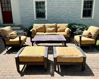 Castelle Cast Aluminum Patio Set (cushions are comfortable but show signs of use) (available for pre-sale): 