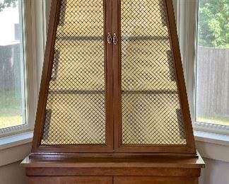 American of Martinsville Vintage Lighted Etagere with Storage - 34"l x 15"w x 72.5"h