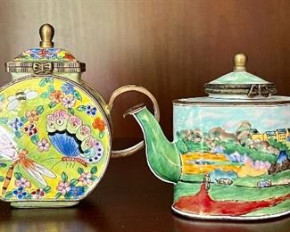 Enamel miniature teapots by Kelvin Chen