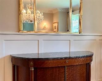 Demi Console Table with Marble Top (available for pre-sale) - 63"l x 24"w x 37.5"h: