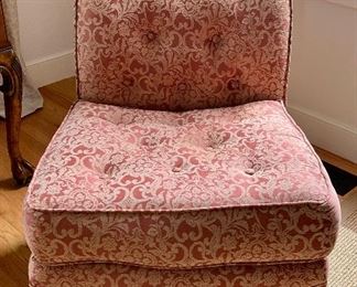 Occasional Chair, Pink Upholstery - 25"l x 19.5"w x 33"h